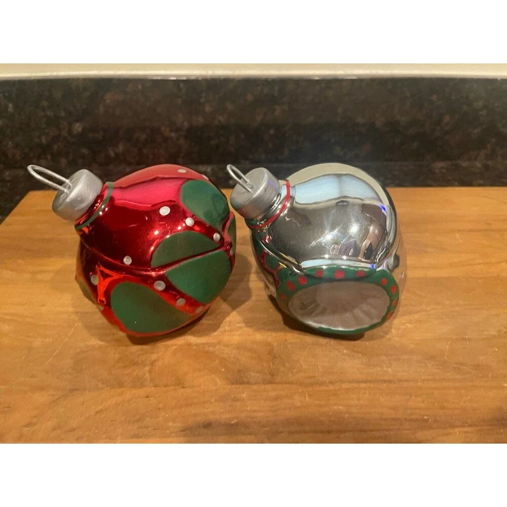 2 Ceramic Christmas Ornaments treat Trinket Dish